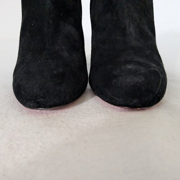 Christian Louboutin Paris Belle Zeppa Wedge Ankle Boots in Black Suede, 38, New - Picture 4 of 7